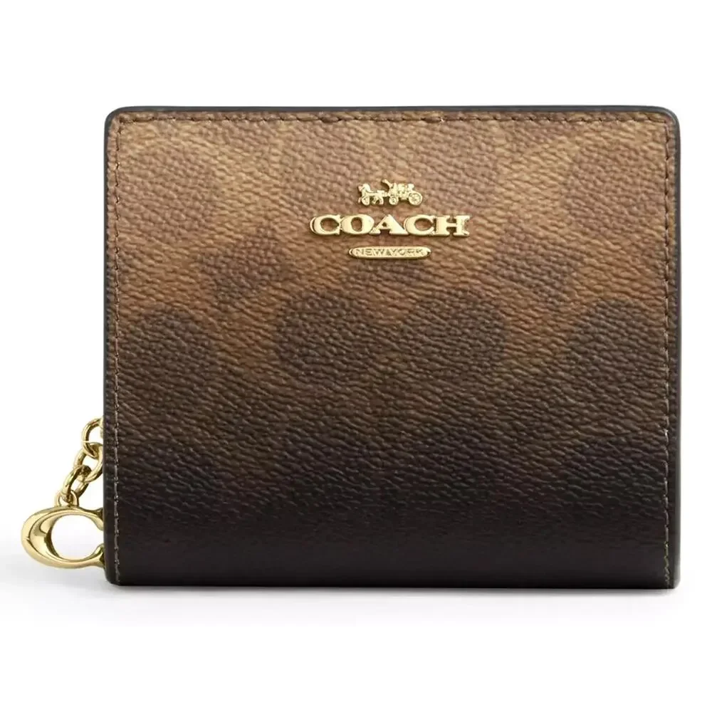 B1-11 NWT Coach Teri Mini Ombre Bag Gold Leather Handbag CDW51 w/ WALLET